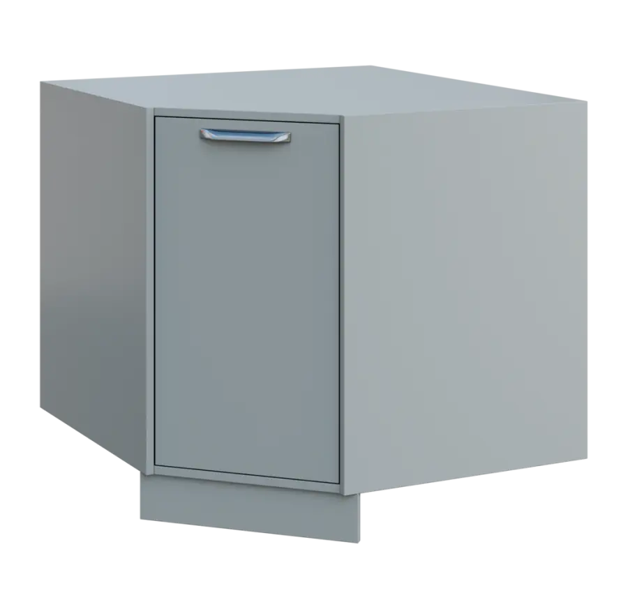 QSR - 9 spodní skříňka rohová, pravá, 900x900x900, šedá